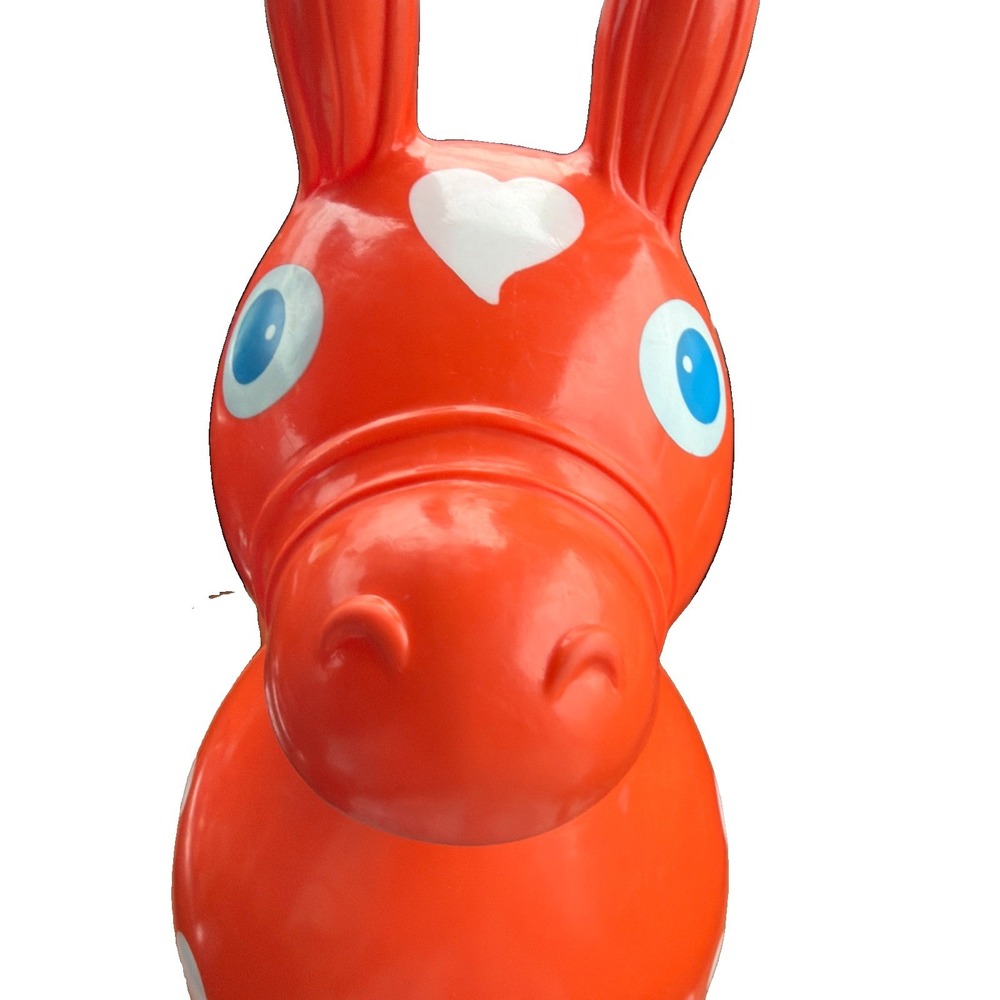 RODY ORANGE PONY HORSE VINTAGE 1984 LEDRA PLASTIC RUBBER BOUNCING MADE IN ITALY - Picture 2 of 8